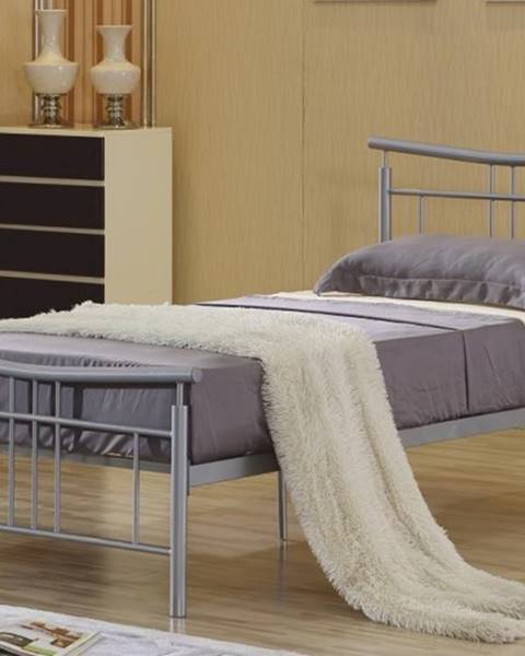 Smartshop DORADO kovová postel s roštem 90x200 cm, stříbrný kov