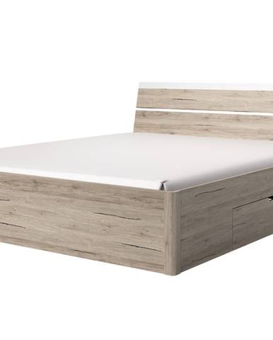 BETA postel 160x200 cm TYP 51, dub san remo světlý/bílá