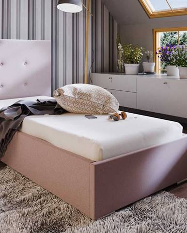 Čalouněná postel SOFIE 1 80X200 cm, růžová látka