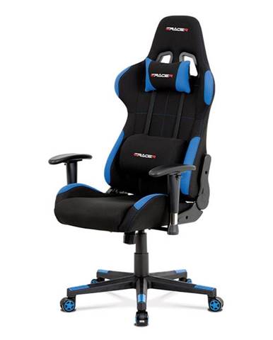 Kancelářská židle KA-F02 BLUE, modrá/černá
