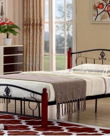MAGENTA kovová postel s roštem 140x200 cm, dub