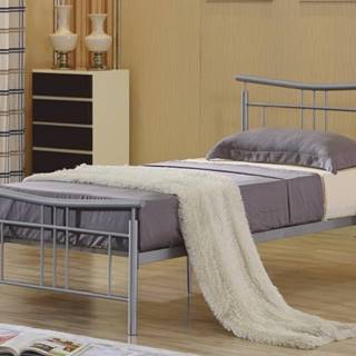 DORADO kovová postel s roštem 90x200 cm, stříbrný kov