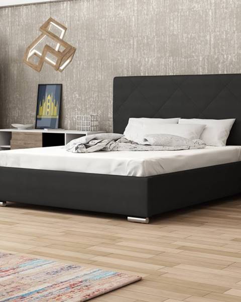 Smartshop Čalouněná postel SOFIE 5 180x200 cm, černá látka