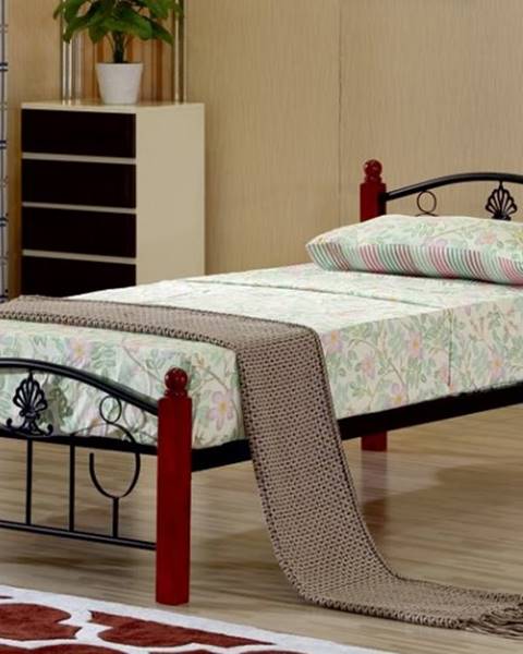Smartshop MAGENTA kovová postel s roštem 90x200 cm, dub