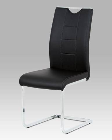 Jídelní židle DCL-411 BK, černá koženka / chrom