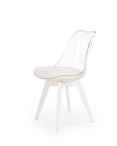 Jídelní židle K-245, průhledná/bílá