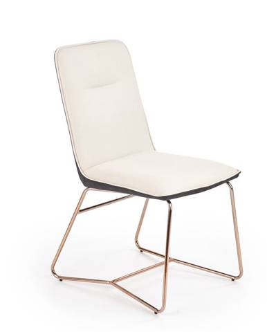 Jídelní židle K-390, krémová/šedá