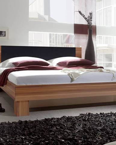 VERA postel 160x200 cm s nočními stolky, červený ořech/černá