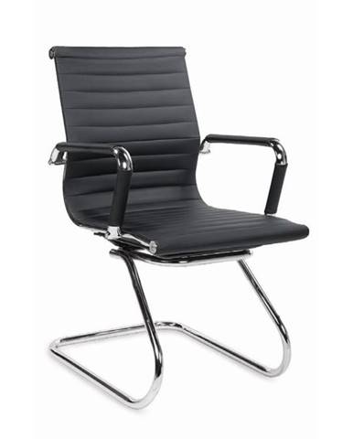Jednací židle ADK Deluxe Skid, černá ekokůže 112020