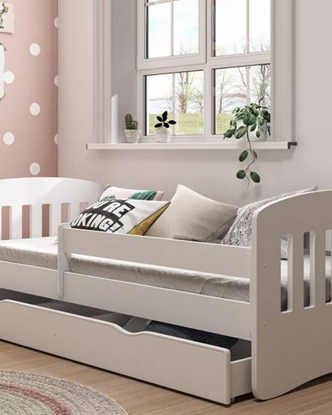 Smartshop Dětská postel CLASSIC 1 80x140 cm, bílá - CLASSIC 1 bed without mattrress