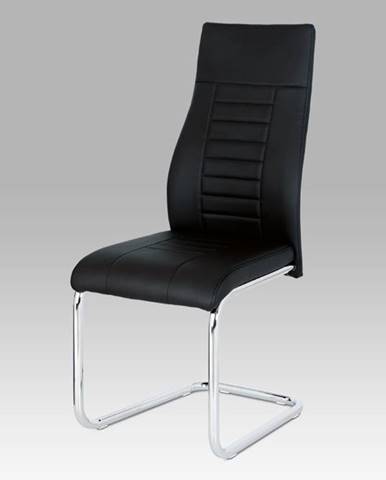 Jídelní židle HC-955 BK, černá koženka / chrom