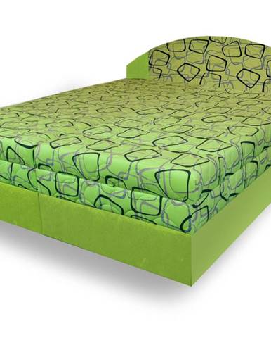 Polohovací čalouněná postel VESNA 180x200 cm, zelená látka