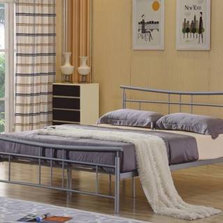 DORADO kovová postel s roštem 160x200 cm, stříbrný kov