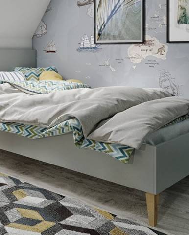 Postel KUBI 90x200 cm, šedá - KUBI COLLECTION Bed without mattress grey