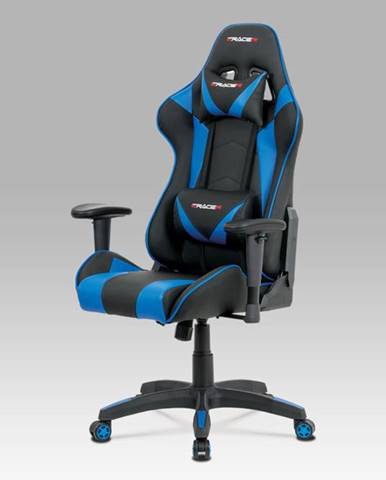 Kancelářská židle KA-F03 BLUE, černá/modrá
