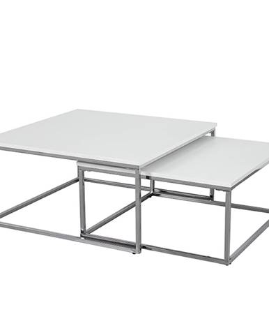 Konferenční stolek ENISOL, chrom/bílý mat