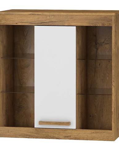 Závěsná skříňka 1D MAXIM 40, dub burgundský/bílý lesk