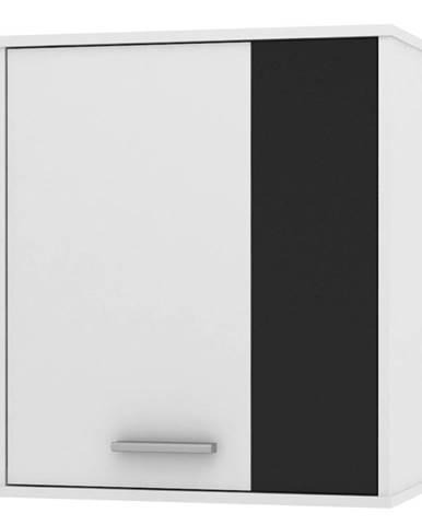 Závěsná skříňka ZU13, černá/bílá