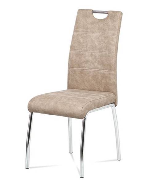 Smartshop jídelní židle, látka krémová COWBOY / chrom HC-486 CRM3