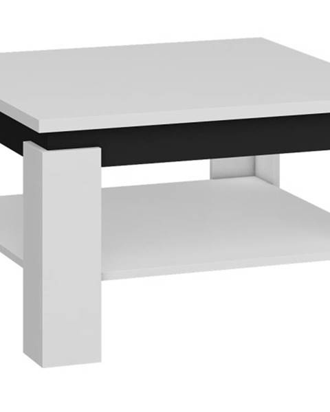 MORAVIA FLAT Konferenční stolek ALFA, bílá/černý lesk