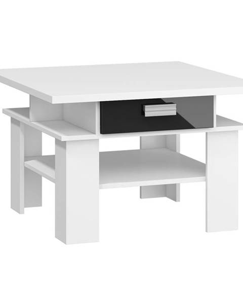 MORAVIA FLAT SOLO, konferenční stolek, bílá/černý  lesk