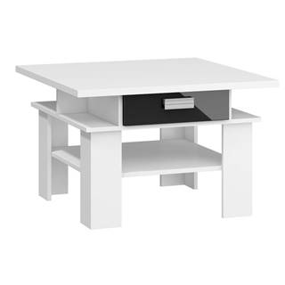 SOLO, konferenční stolek, bílá/černý  lesk