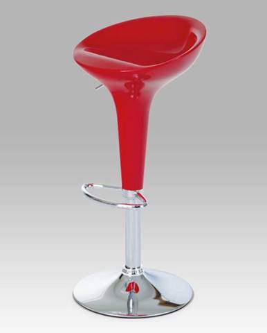 Barová židle červená/plast chrom AUB-9002 RED