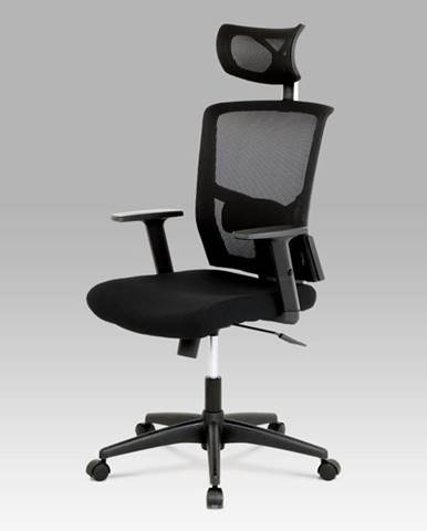 Kancelářská židle s podhlavníkem KA-B1013 BK, látka mesh černá,  houpací mechanismus