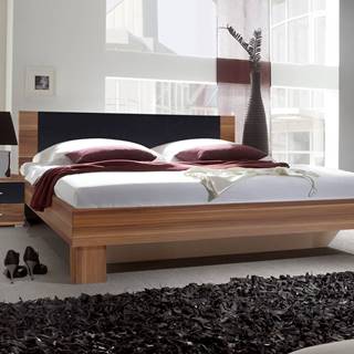 VERA postel 180x200 cm s nočními stolky, červený ořech/černá