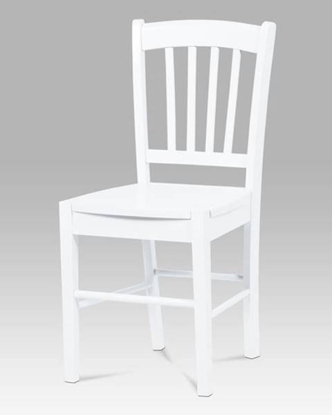 Jídelní židle AUC-005 WT, celodřevěná, bílá