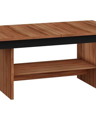 Konferenční stolek DALLAS rozkládací LESK, barva: švestka wallis/černý lesk
