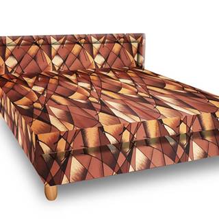 Čalouněná postel IVA 140x200 cm, hnědožlutá látka