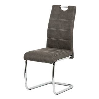 Jídelní židle HC-483 GREY3, antracit látka/chrom