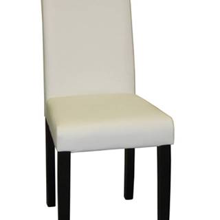 Jídelní židle Prima, bílá/hnědé nohy