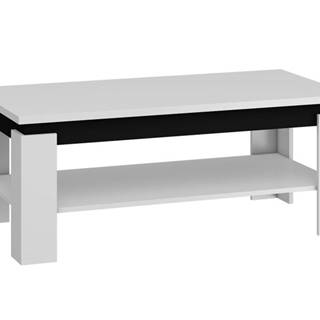 Konferenční stolek BETA, bílá/černý lesk
