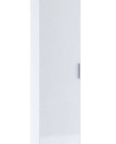 Šatní skříň 1-dveřová TERRA, bílá/bílý lesk (TERRA SK821-A0 SKŘÍŇ 1D bílý lesk+wenge 3D)