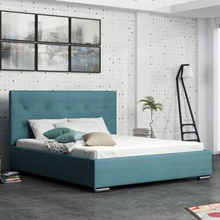 Čalouněná postel SOFIE 1 160x200 cm, modrá látka