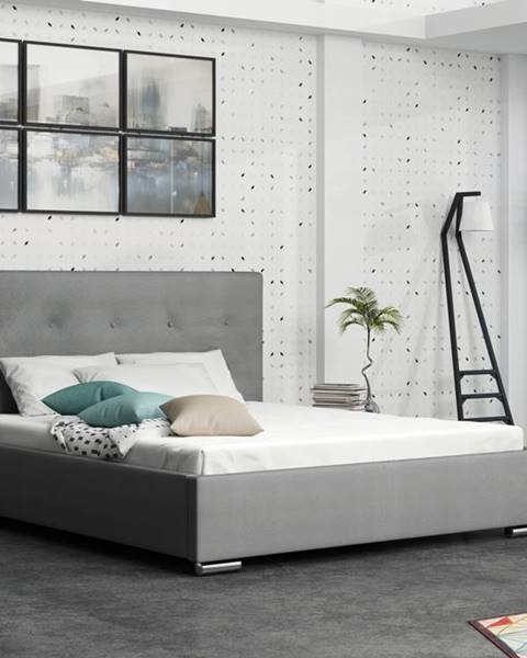 Smartshop Čalouněná postel SOFIE 1 160x200 cm, šedá látka
