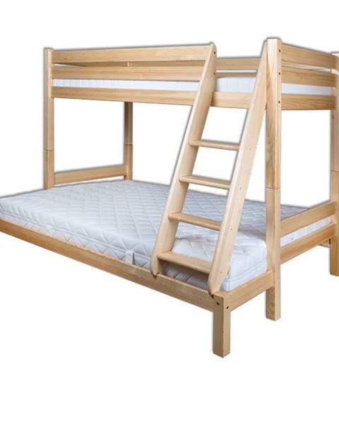 Patrová postel LK155, 90x200 + 140x200, masiv borovice