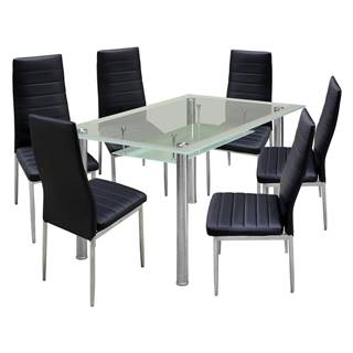 Jídelní stůl VENEZIA + 6 židlí MILÁNO černá