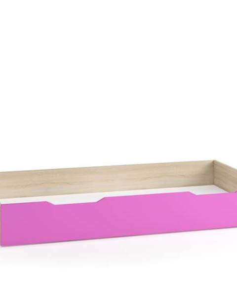 Smartshop TENUS II úložný prostor pod postel 90 cm, dub sonoma/růžová/bílá