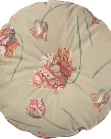 Béžový sametový polštář BePureHome Vogue, ø 45 cm