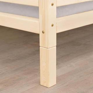 Sada 6 prodloužených nelakovaných dřevěných nohou k posteli Benlemi, výška 10 cm
