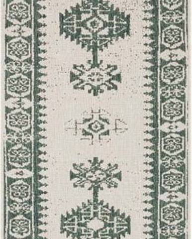 Zeleno-krémový venkovní koberec NORTHRUGS Duque, 80 x 250 cm