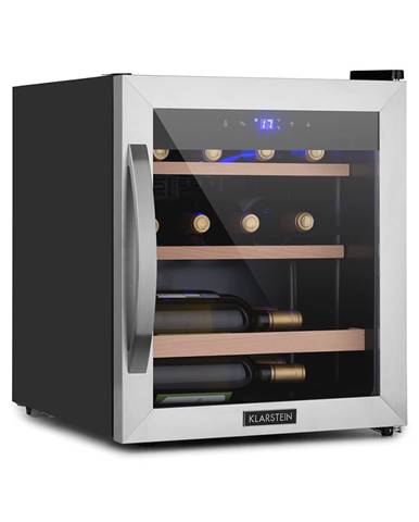 Klarstein Vinetage 12 Uno, chladnička na víno, 12 lahví, 46l, 4-18°C, 40dB, sklo
