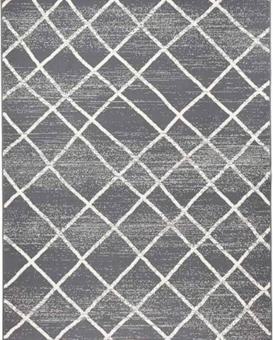 Tmavě šedý koberec Zala Living Rhombe, 140 x 200 cm