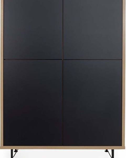 Tenzo Černá skříň Tenzo Flow, 111 x 153 cm