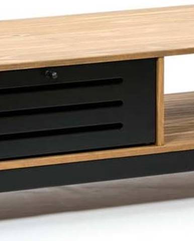 Dřevěný konferenční stolek s černými detaily Marckeric Alessia