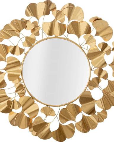 Nástěnné zrcadlo ve zlaté barvě Mauro Ferretti Leaf Gold, ø 81 cm