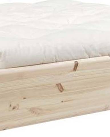 Dvoulůžková postel z masivního dřeva s úložným prostorem a futonem Comfort Mat Karup Design, 180 x 200 cm
